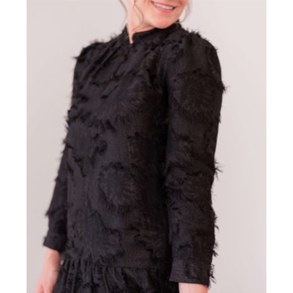Dainty Jewells Size S Florence Frost Dress Black Mock Neck Puff Sleeves Coquette - Picture 3 of 16